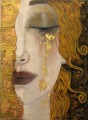 お茶の女の子の顔のゴールドの壁の装飾